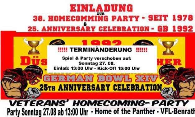 2017 Homecoming-Party und 25.Jahrestag des gewonnenen German-Bowl 1992
